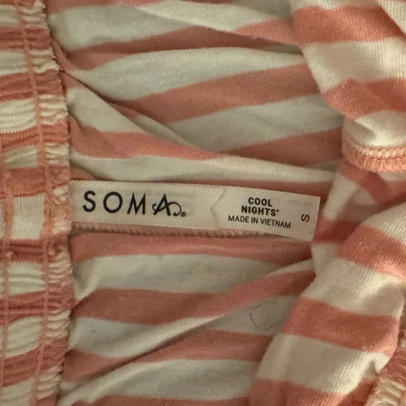 Soma Pink and White Striped Sleep Pajama Shorts - Picture 3 of 4